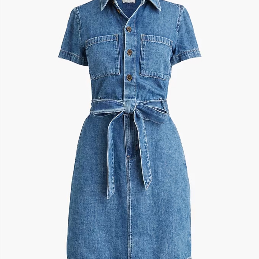 Denim Shirt Dress with Belt
